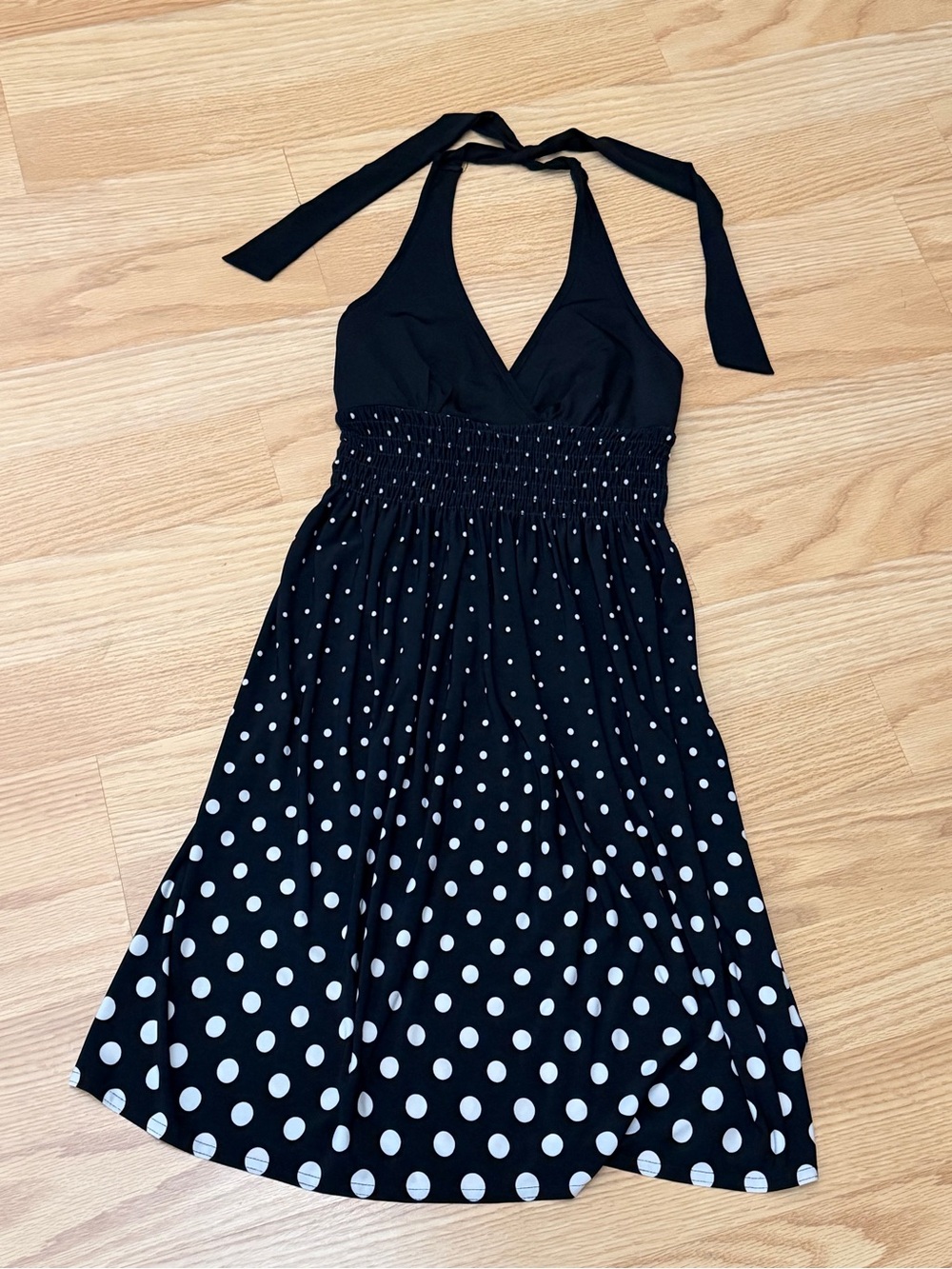 City mangies Triangles Black & White One-Shoulder Polka Dot Dress made USA